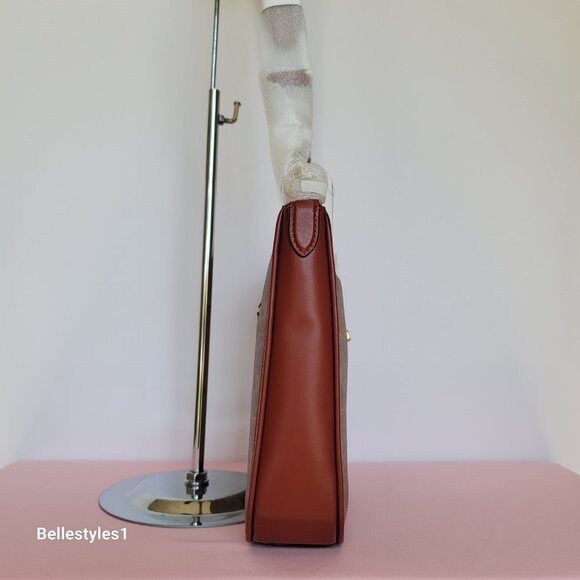 COACH Chaise Signature Canvas & Leather Crossbody Bag-Tan Rust color🎈$220. - Picture 10 of 16